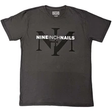 Nine Inch Nails, Tričko Icon & Logo, Unisex, Šedá