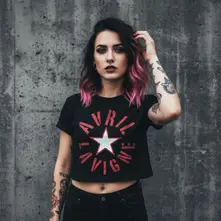Ladies Crop Top: Stencil Logo (Black) thumbnail