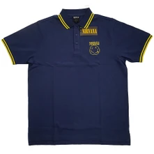 Nirvana, Polokošeľa Smiley, Unisex, Modrá