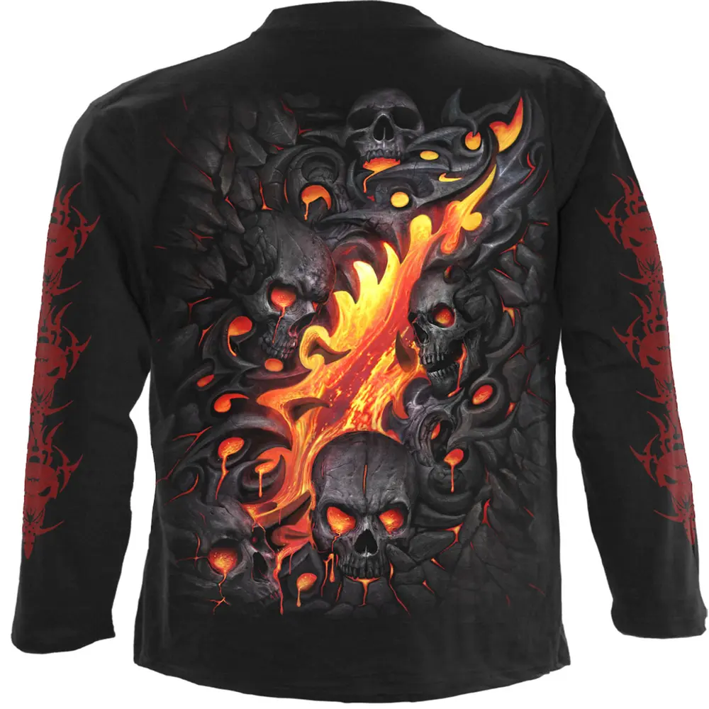Spiral – Skull Lava (Fekete) (Hosszú ujjú póló)