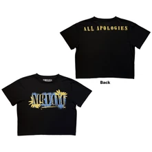 Croptop Ladies Crop Top: All Apologies (Black) (Back Print)