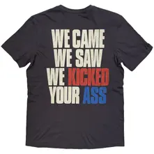 Unisex T-Shirt: Kicked Ass (Charcoal Grey) (Back Print) thumbnail