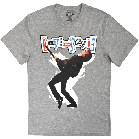 David Bowie – Tričko Lean (Šedá), Unisex, Šedá