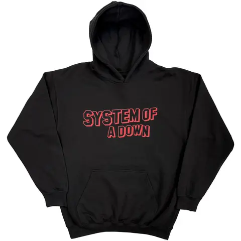 Unisex Pullover Hoodie: Red Text Logo (Black) (UNFINISHED)