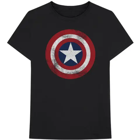 Captain America Distressed Shield (Čierna)