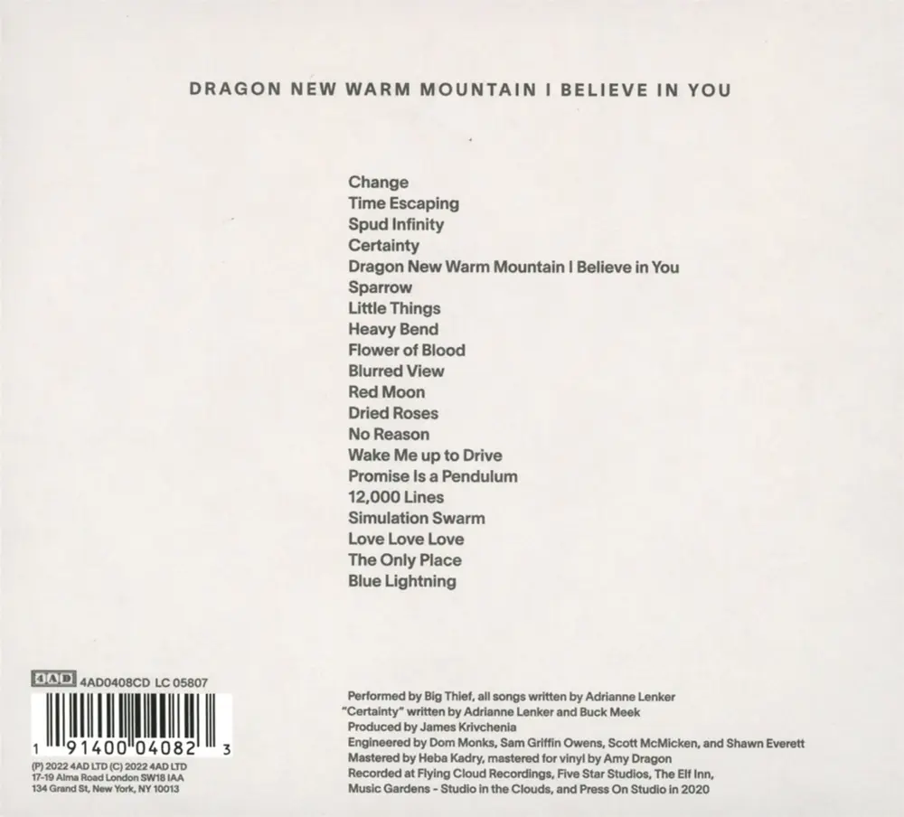 Big Thief – DRAGON NEW WARM MOUNTAIN I BELIEVE IN YOU (CD)
