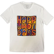 Happy Mondays, Tričko Greatest Hits, Unisex, Biela