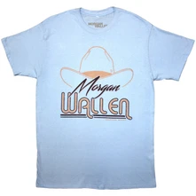 Morgan Wallen, Tričko Cowboy Hat, Unisex, Modrá