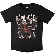 Unisex T-Shirt: Heart Flower (Black) (Back Print) thumbnail