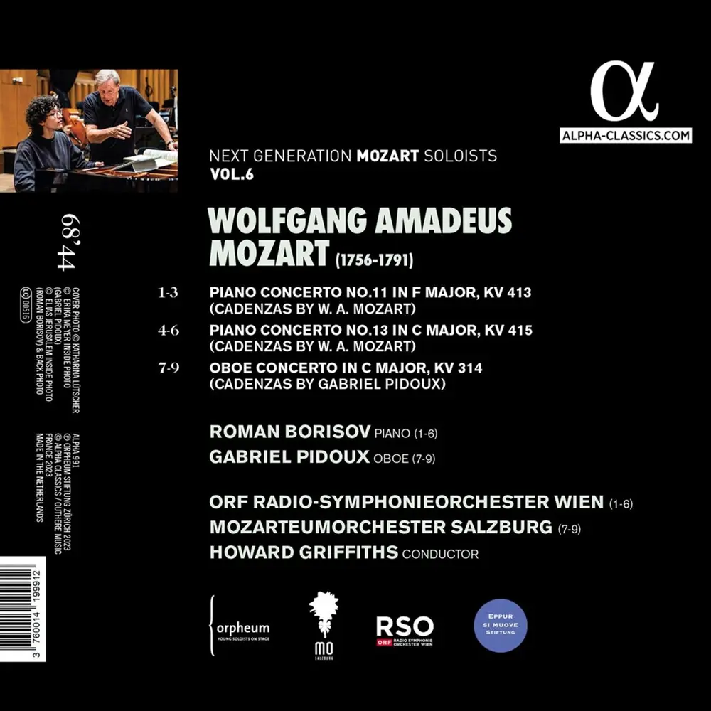 Wolfgang Amadeus Mozart – BORISOV, ROMAN / GABRIEL - MOZART PIANO CONCERTOS NO. 11, 13 (KV 413 & 415) & OBOE CONCERTO KV 314 (CD)