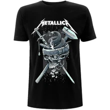 Metallica, Tričko History White Logo, Unisex, Čierna