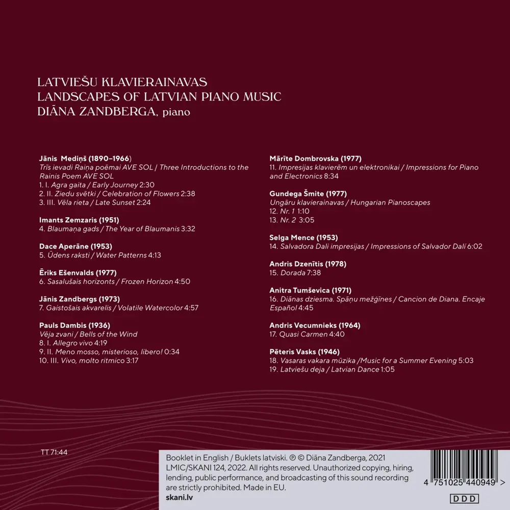 Diana Zandberga – LANDSCAPES OF LATVIAN PIANO MUSIC (CD)