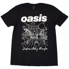Oasis, Tričko Definitely Maybe Line Drawing, Unisex, Čierna