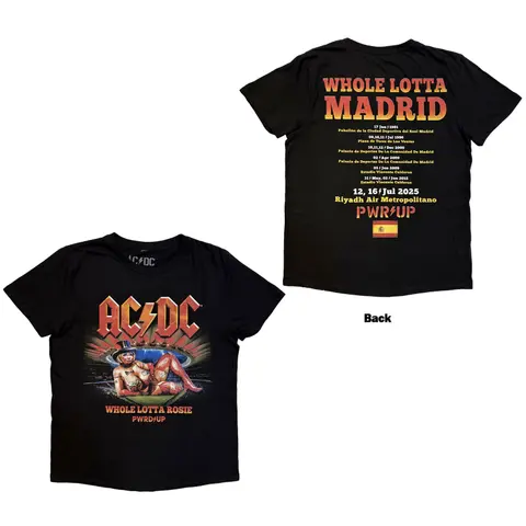 Unisex T-Shirt: Whole Lotta Madrid EU Tour '25 (Black) (Back Print & Ex-Tour)