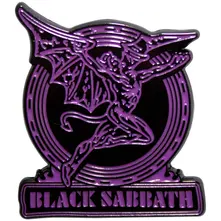 Black Sabbath – Purple Text Logo & Daemon (Odznak)