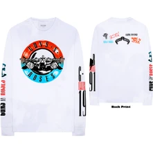 Guns N’ Roses, Tričko s dlhým rukávom Motorcross Logo, Unisex, Biela