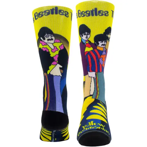 Unisex Crew Socks: Yellow Submarine Band Sublimation (Black)  (UK Size 6.5 - 11)
