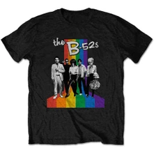 The B-52's, Tričko Rainbow Stripes, Unisex, Čierna