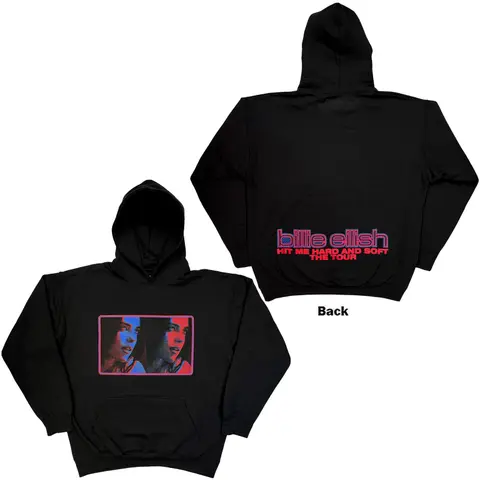 Unisex Pullover Hoodie: Hit Me Hard And Soft Tour (Black) (Back Print)